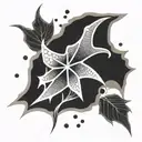 Kunai shuriken sakura leaf tattoo design idea