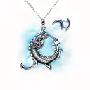 dragon bitting the chain of anchor tattoo design idea