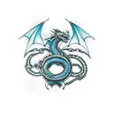 dragon bitting the chain of anchor tattoo design idea