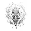 scuba diver tattoo design idea