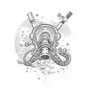 scuba diver tattoo design idea