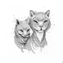 mother and daughter tattoo design idea