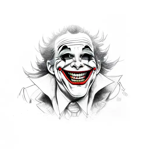 laughing joker  tattoo design idea