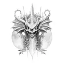 Dragon skeleton tattoo design idea