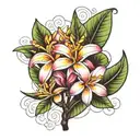 frangipani flowers tattoo design idea
