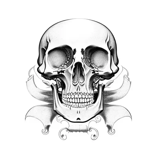 gothic mechanisms and skeletons tattoo design idea