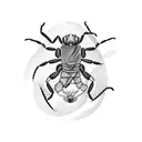 A scorpion playing a guitar on a mountain peak tattoo design idea