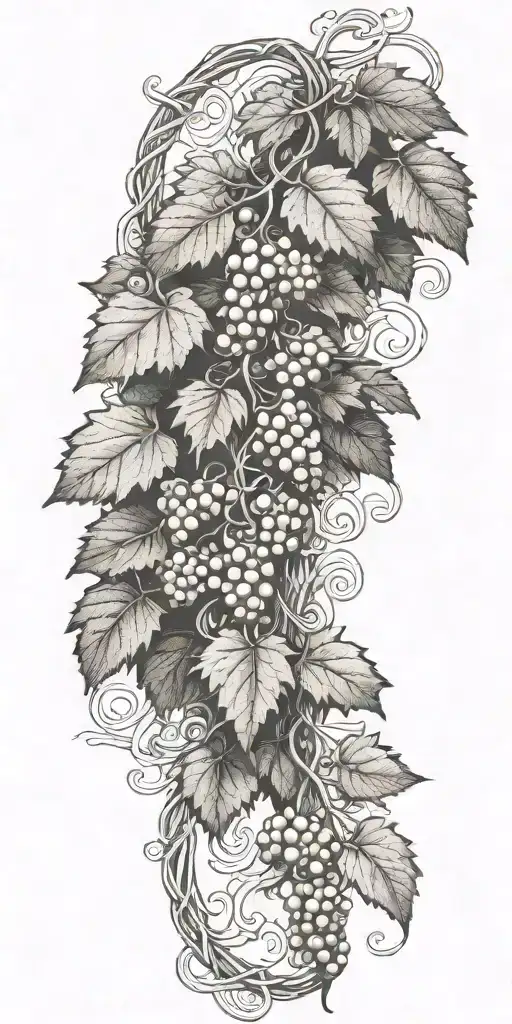 Grape vine wrapping with knot work tattoo design idea