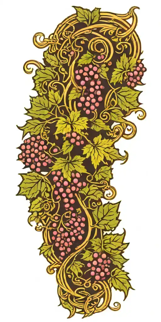 Grape vine wrapping with knot work tattoo design idea