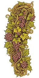 Grape vine wrapping with knot work tattoo design idea