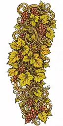 Grape vine wrapping with knot work tattoo design idea