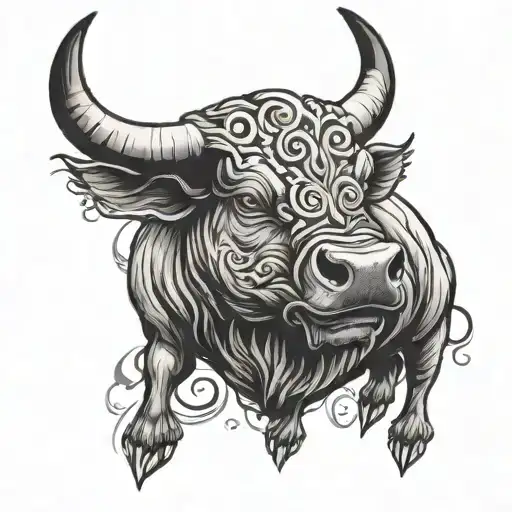 bull tattoo design idea
