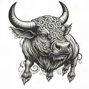 bull tattoo design idea
