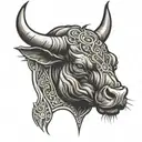 bull tattoo design idea