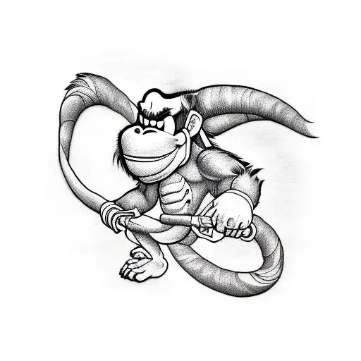 Donkey kong country tattoo design idea