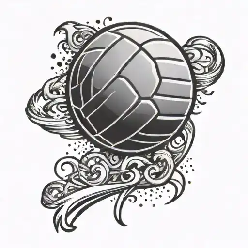 Number 13 incorporated into a volleyball design tattoo design idea