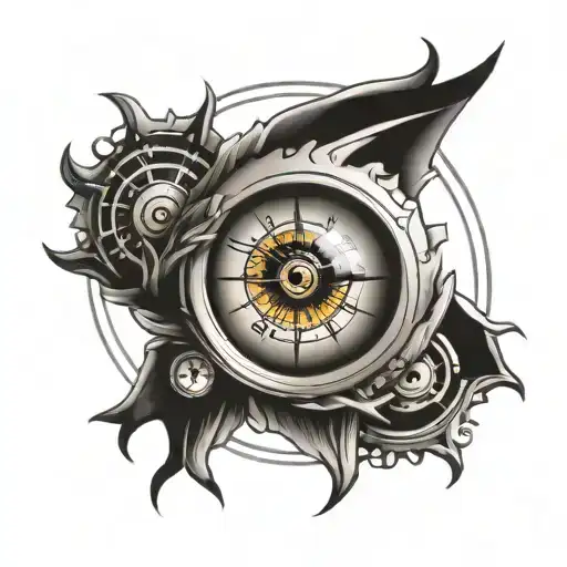  eye with a clock tattoo design idea