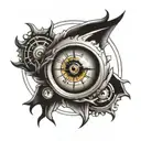  eye with a clock tattoo design idea
