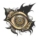  eye with a clock tattoo design idea