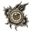  eye with a clock tattoo design idea