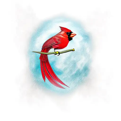 cardinal flying tattoo design idea