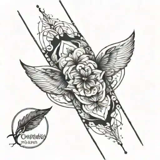 A feminine forearm tattoo representing Grounded Courage Fine line Flow Geometry Life force strength  connection energy tattoo design idea