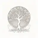 earthy flower tree with body shape and roots  tattoo design idea