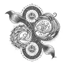Pisces and Virgo Love Sign tattoo design idea