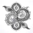 Pisces and Virgo Love Sign tattoo design idea