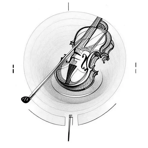 Violin Double Bass Temporary Tattoo Sticker - OhMyTat