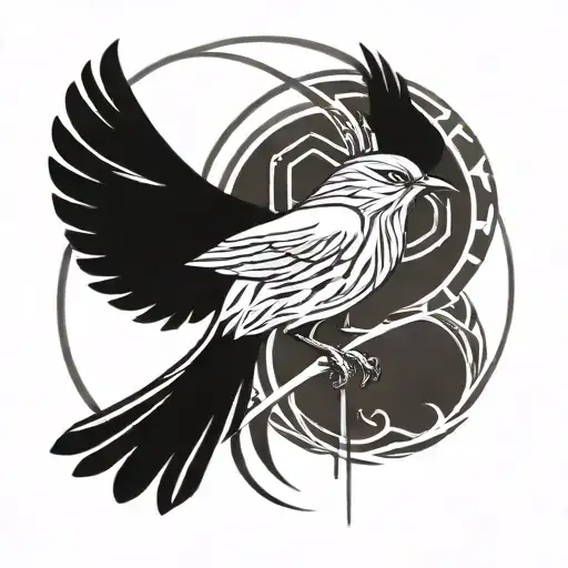 addiction recovery symbol with mockingbird flying tattoo design idea