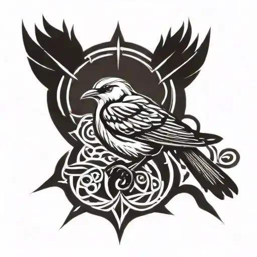 mockingbird and addiction recovery symbol tattoo design idea