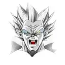 Vegeta, Darth Vader, Vergil and Kratos in Bohemian rhapsody style tattoo design idea