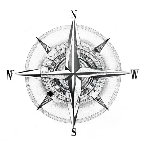Compass beach infinity  tattoo design idea