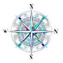 Compass beach infinity  tattoo design idea