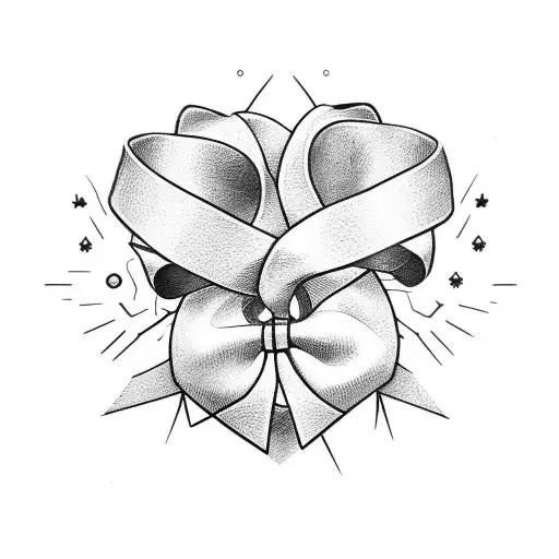 cancer bow tattoo design idea