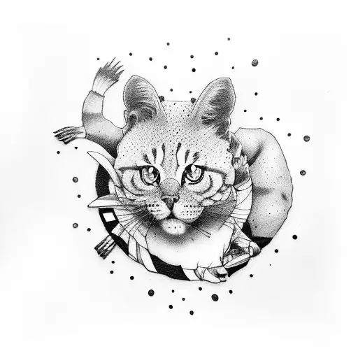A boxing ring surrounded by animals in a street art style tattoo design idea
