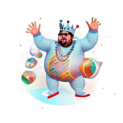 chubby king dancing samba  tattoo design idea