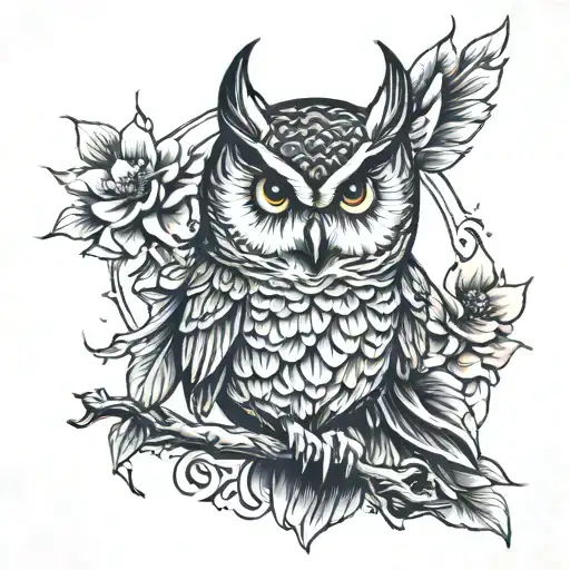 owl, spirit animal, chinese rat tattoo design idea