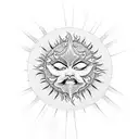 Sun and boss tattoo design idea