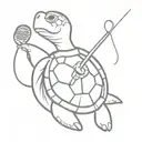 turtle holding microphone  tattoo design idea