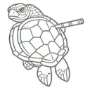 turtle holding microphone  tattoo design idea