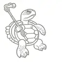 turtle holding microphone  tattoo design idea
