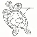 turtle holding microphone  tattoo design idea