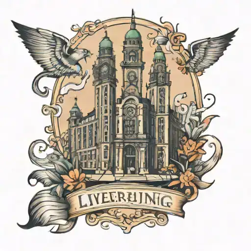 liver building tattoo design idea