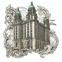 liver building tattoo design idea