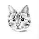 cute cat looking through a microscope tattoo design idea