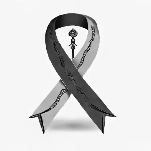 a purple and blue ribbon with the words my story isn't over tattoo design idea