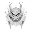 scary narrow monster with limb dangers tattoo design idea