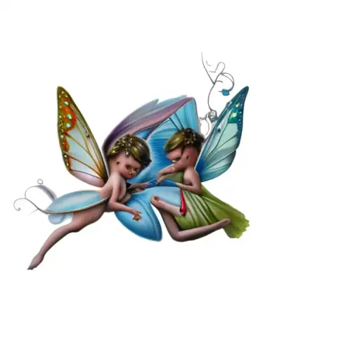 a couple of fairies tattoo design idea